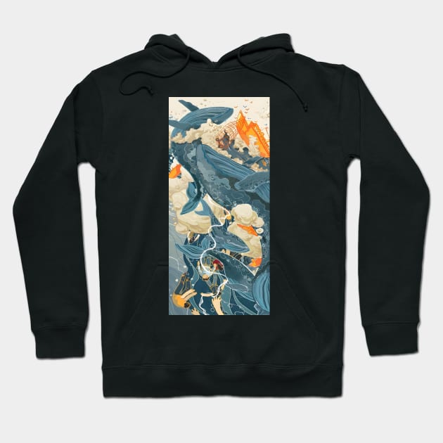 The Myth of Japanese Whales Hoodie by Dawaly